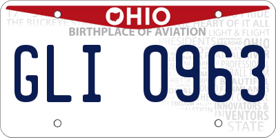 OH license plate GLI0963