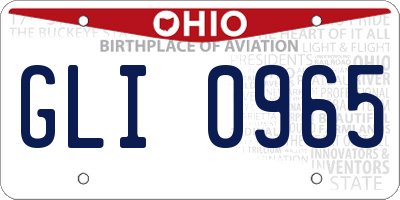 OH license plate GLI0965