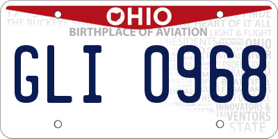 OH license plate GLI0968