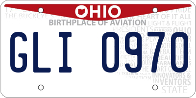 OH license plate GLI0970