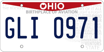 OH license plate GLI0971