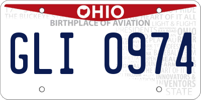 OH license plate GLI0974