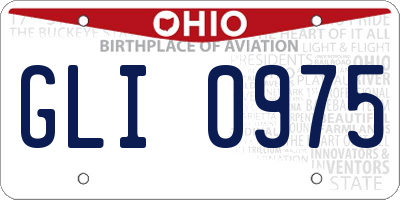 OH license plate GLI0975