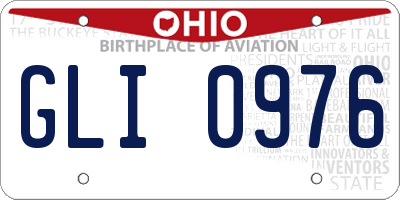OH license plate GLI0976