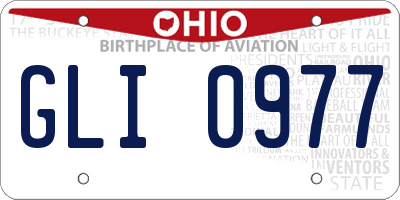 OH license plate GLI0977
