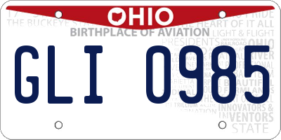 OH license plate GLI0985