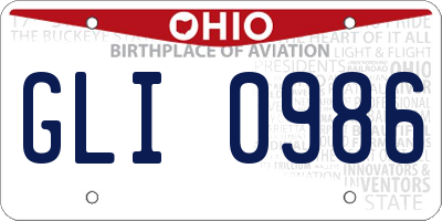 OH license plate GLI0986