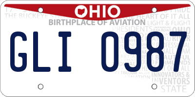 OH license plate GLI0987