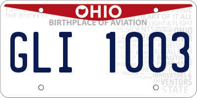 OH license plate GLI1003