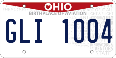 OH license plate GLI1004
