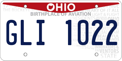 OH license plate GLI1022
