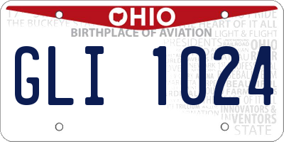 OH license plate GLI1024