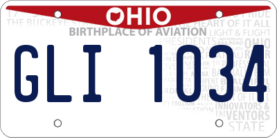 OH license plate GLI1034