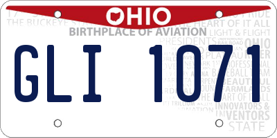 OH license plate GLI1071