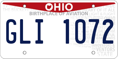OH license plate GLI1072