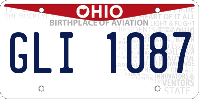 OH license plate GLI1087