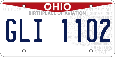 OH license plate GLI1102