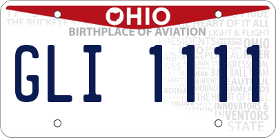 OH license plate GLI1111