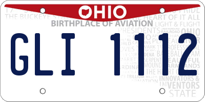 OH license plate GLI1112