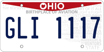 OH license plate GLI1117