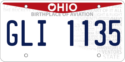 OH license plate GLI1135