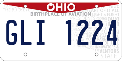 OH license plate GLI1224