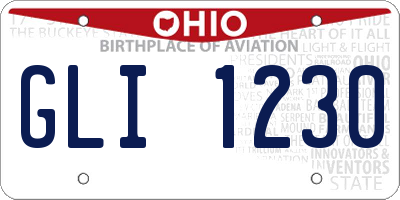 OH license plate GLI1230