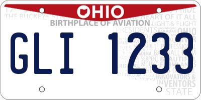 OH license plate GLI1233