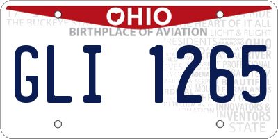 OH license plate GLI1265