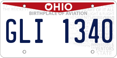 OH license plate GLI1340