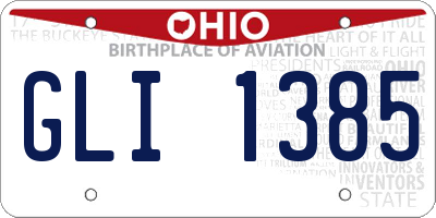 OH license plate GLI1385