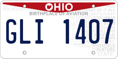 OH license plate GLI1407