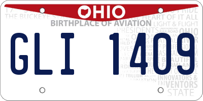 OH license plate GLI1409