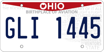 OH license plate GLI1445