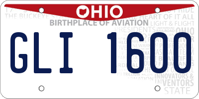 OH license plate GLI1600