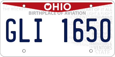 OH license plate GLI1650