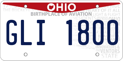 OH license plate GLI1800