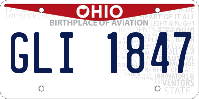 OH license plate GLI1847