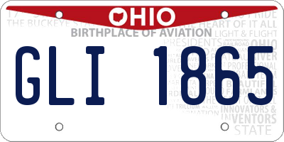 OH license plate GLI1865