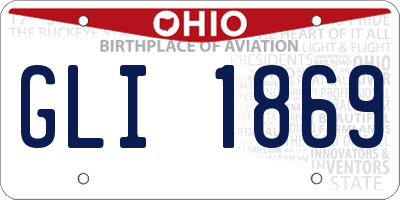 OH license plate GLI1869