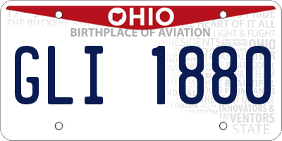 OH license plate GLI1880