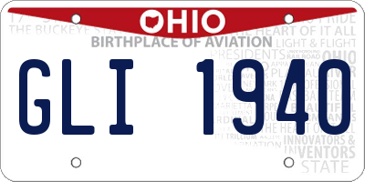 OH license plate GLI1940