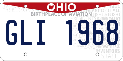 OH license plate GLI1968