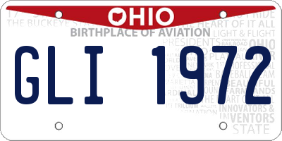 OH license plate GLI1972