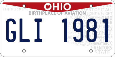 OH license plate GLI1981