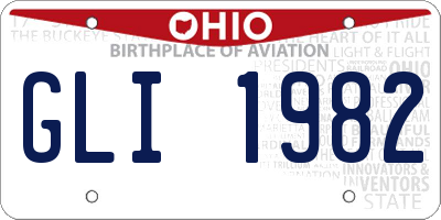 OH license plate GLI1982