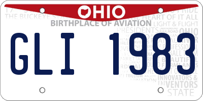 OH license plate GLI1983