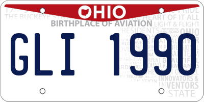 OH license plate GLI1990