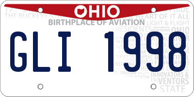 OH license plate GLI1998