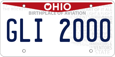 OH license plate GLI2000